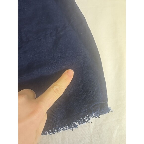 Tommy Bahama Women's Navy Linen St Lucia Boyfriend Shirt Size Small Roll Tab Raw - Picture 7 of 12